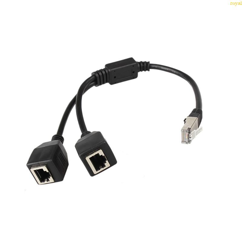 (ส่วนลดสูง)oyalking.th RJ45 Ethernet Splitter Cable RJ45 Splitter Cable 1 Male to 2 Female