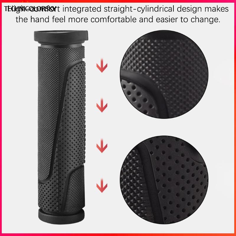 Technicolorsky 1 คู่ฝาครอบมือจับจักรยานยาง Grips จักรยาน Handlebar ฝาครอบป้องกัน Anti-slip จักรยานอุปกรณ์ป้องกันจักรยานอุปกรณ์เสริม TSY