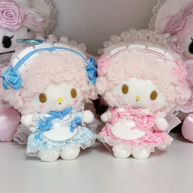 Sanrio Lolita เปียโนชุดแม่บ้าน Plushie ของเล่น Kawaii Little Lamb ตุ๊กตาพวงกุญแจกระเป๋าจี้เด็กของขวั