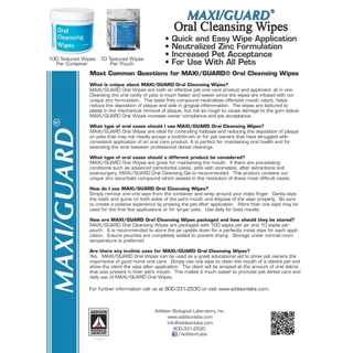 Maxi/Guard Oral Cleansing Wipes แผ่นเช็ดทำความสะอาดช่องปาก สำหรับสัตว์เลี้ยง (100 Sheets.)