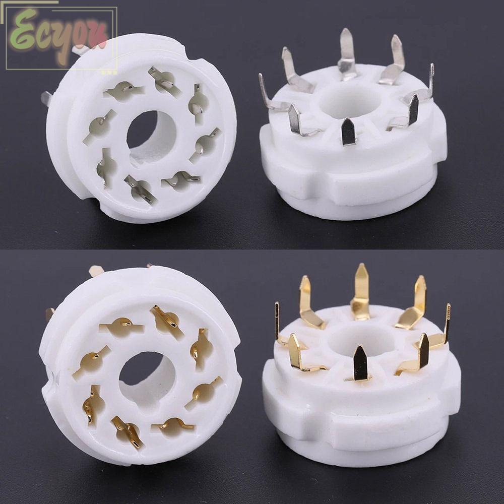 ECYOU 1 ชิ้นเซรามิคซ็อกเก็ต, Octal 8Pin K8A ฐานวาล์ว,ทนทาน DIY GZC8-Y GZC8-Y-2 Tin-Plated PCB Mount 