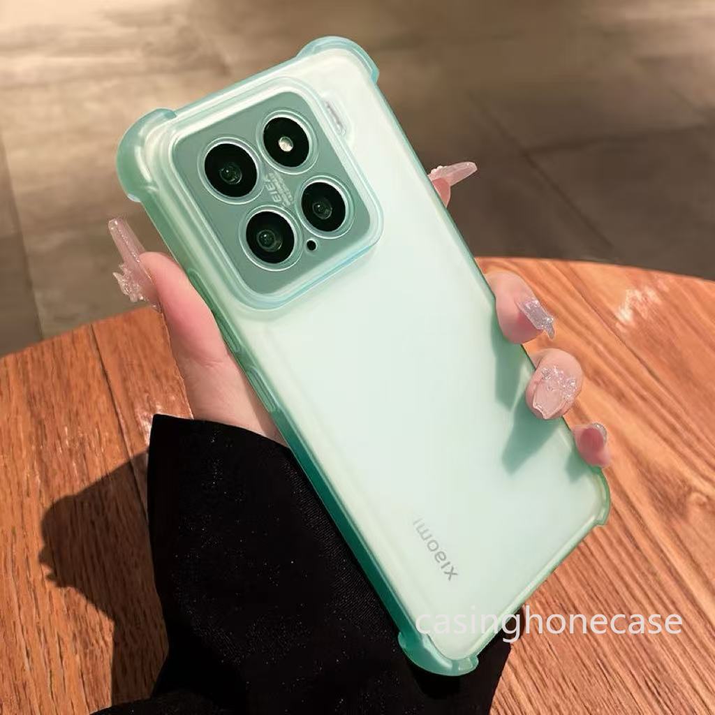 เคสโทรศัพท์สําหรับXiaomi 15T 15TPro 14T 14TPro 4G 5G 2026 ปลอกMatte Clearปกหลังอะคริลิคโปร่งใสกันกระแทกผิวนุ่มรู้สึกTPUขอบที่มองไม่เห็นถุงลมนิรภัย