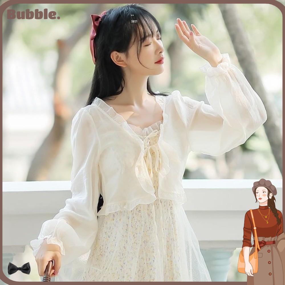 ฟอง เสื้อคลุมกันแดดเสื้อสเวตเตอร์ถักนัวเนียป้องกันแสงแดดบางระบายอากาศแขนยาวทนกว่าหญิง