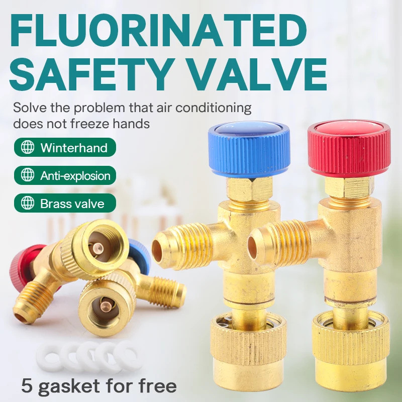 FZZK R410a R22 เครื่องมือทําความเย็นเครื่องปรับอากาศวาล์วความปลอดภัยอะแดปเตอร์ติดตั้งเครื่องทําความเ