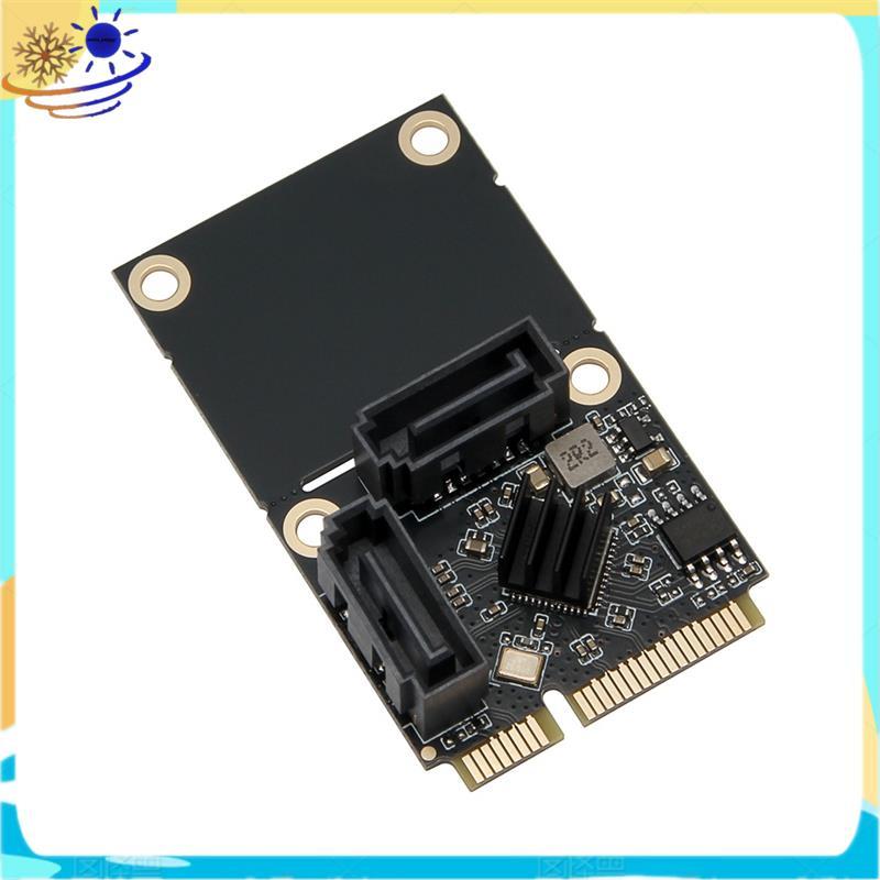 [Xenia] การ์ดขยาย PCI-E เป็น 2 พอร์ต SATA3.0 Mini PCIe เป็นอะแดปเตอร์ 6Gpbs คู่ ชิป ASM1061