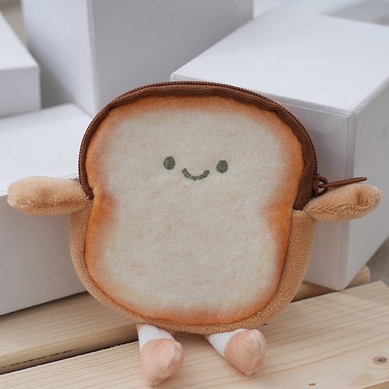 L&Z Creative Funny Toast และ Bread Zero Wallet Cheese Bag Pendant Wallet Bags Cartoon Wallet Female 