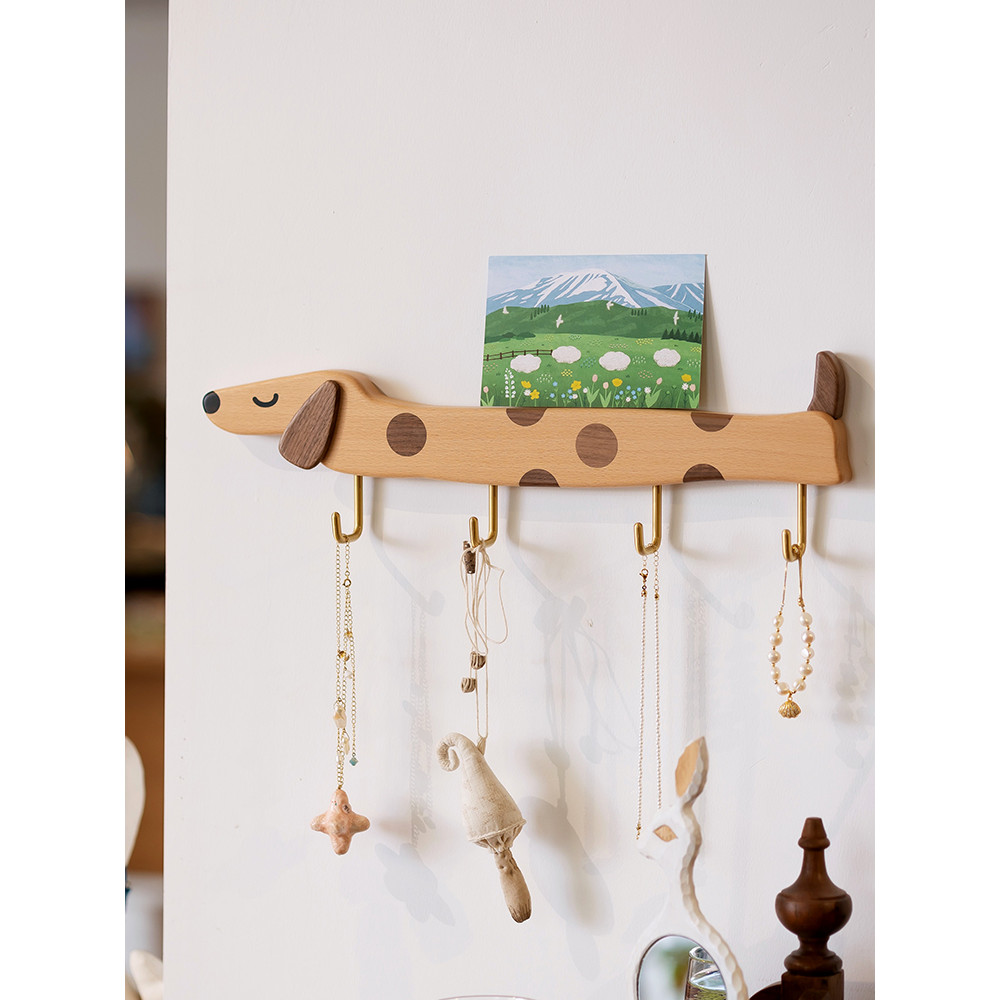 Dachshund Hook/Chuangmu Workshop Entrance Wall Hanging Hook Wall Decorative Wood Wall Coat Hook