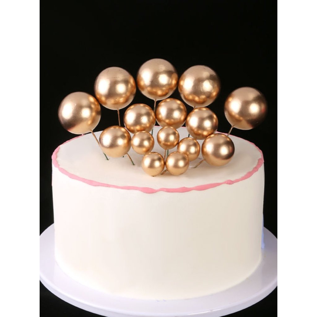 Golden Ball Silver Ball เครื่องประดับตกแต่งเค้ก Golden Ball Ball ตกแต่งงานเลี้ยงวันเกิดใหม่จีนวันเกิ
