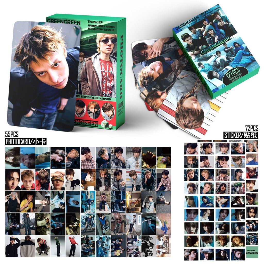Kpop CORTIS GREENGREEN JAMES MARTIN Lomo Card Photocard โปสการ์ด 55 ชิ้นการ์ด + 72 ชิ้นสติกเกอร์ขนาดเล็ก