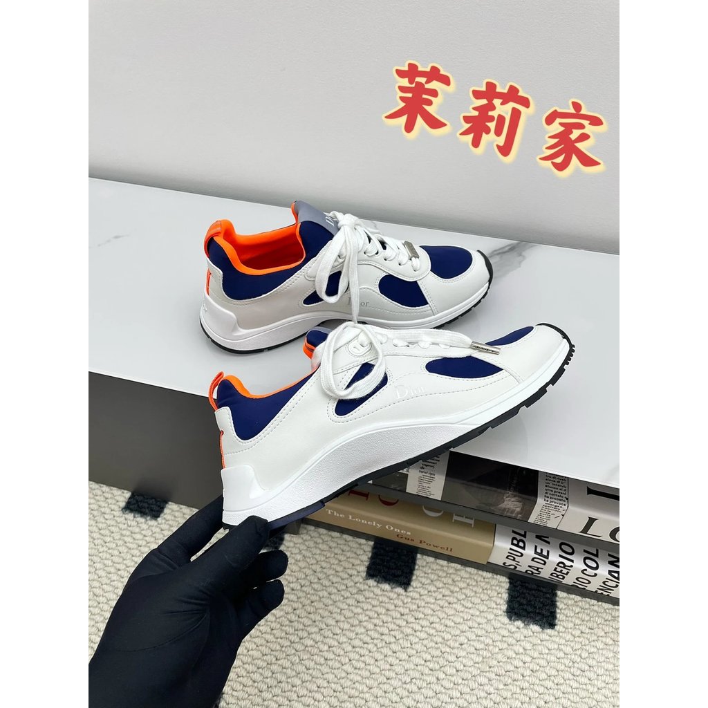 (((Jasmine) High Ding DIOR.Dior 25ss Catwalk Mile Series รองเท้าผ้าใบลําลองคู่