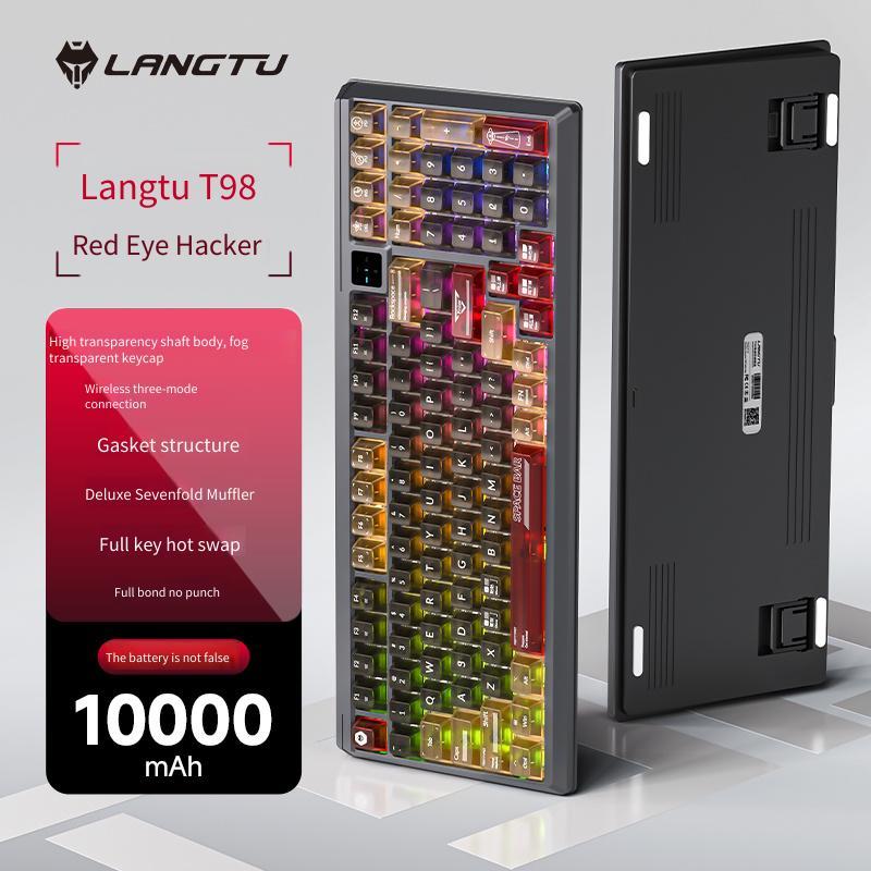 Langtu T98 คีย์บอร์ดแบบกลไกปลั๊กร้อนไร้สาย e-sports บลูทูธ RGB office เกม customizatio