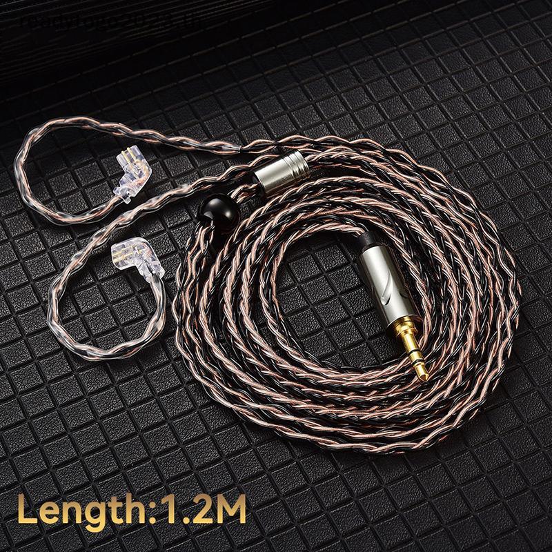 [RD] QKZ T1 สายหูฟัง 8 Strand ทองแดงชุบเงินอัพเกรดสาย 3.5 มม.สายหูฟังสําหรับ ZXN ZXT AK6 ZS10 EDX Pro ZSR CCA [คลังสินค้าพร้อม]