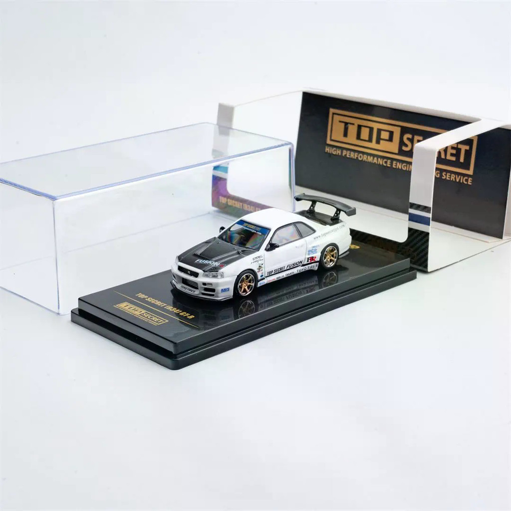 พร้อมส่ง INNO1: 64 Nissan Nissan R34 GT-R TOP SECRET โมเดลรถอัลลอย