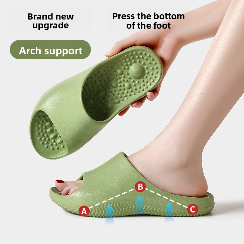 Home Indoor Anti-Slip Mute Flat Foot Acupoint Foot Therapy Arch Support Slipp