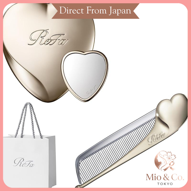 ReFa HEART MIRROR + ReFa HEART Comb Aira Set Champagne Gold