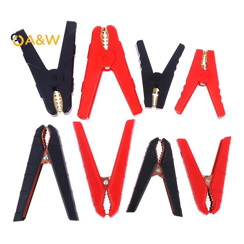 A & W 2PCS 100/200/300/500A Heavy Duty ทองแดงจระเข้คลิป Terminal แบตเตอรี่ไฟฟ้าจระเข้ Clamp Test Con
