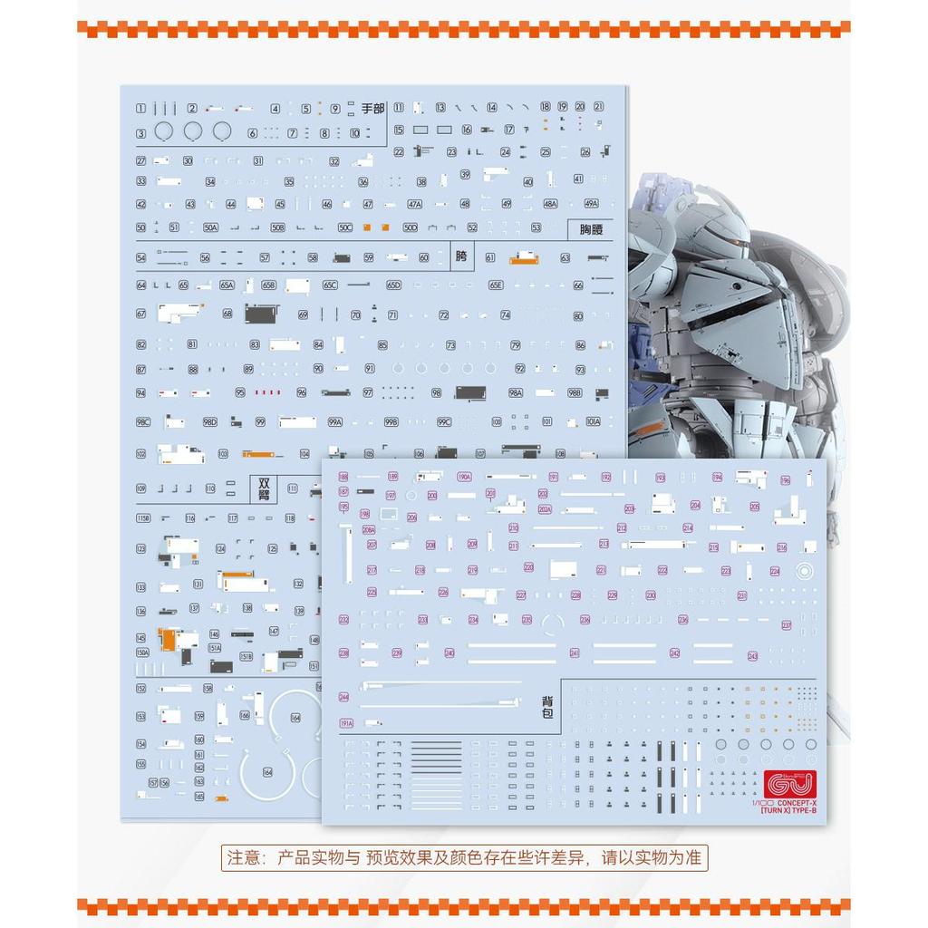 GUGU MG 1/100 Concept-X 6-1-2 Turn X Water Slide Decal (ไม่มีฟิกเกอร์ ไม่มีรุ่น) GUGUMG036