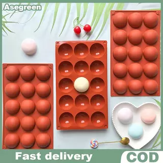 [Asegreen] 3D Ball รอบครึ่งทรงกลมแม่พิมพ์ซิลิโคนสําหรับ DIY Baking Pudding Mousse ช็อกโกแลตเป็นมิตรกับสิ่งแวดล้อมแม่พิมพ์เค้กอุปกรณ์ครัวเครื่องมือ