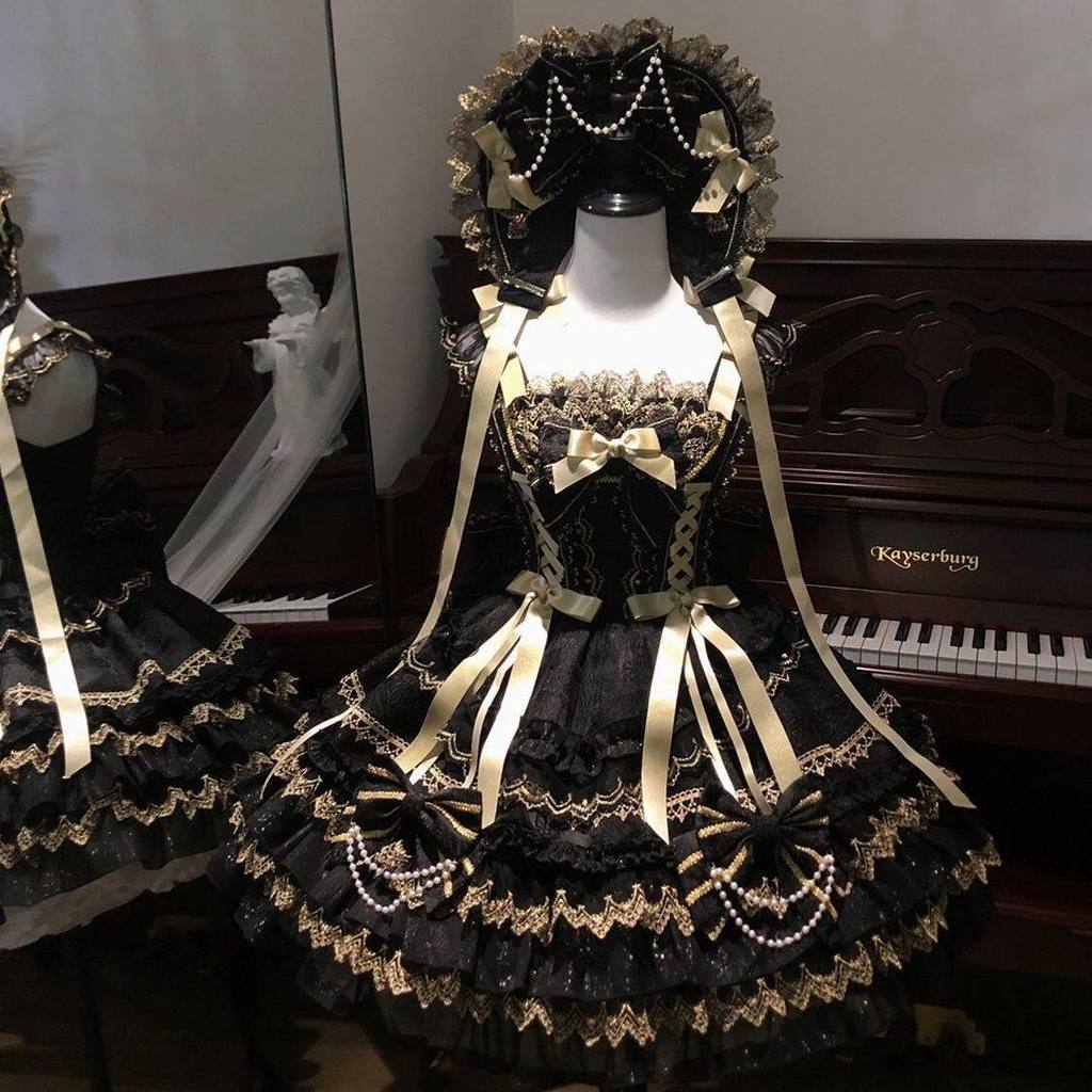Gilt Memory Lolita Dragon Witch Gothic Dark Series jsk Lolita Sling Dress A
