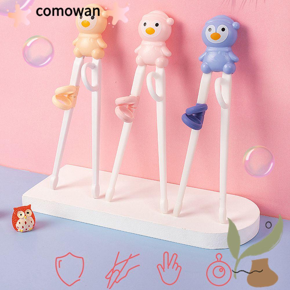 COMOWAN การเรียนรู้ตะเกียบเพนกวินรูปร่างบนโต๊ะอาหารเด็กน่ารักกิน Helper