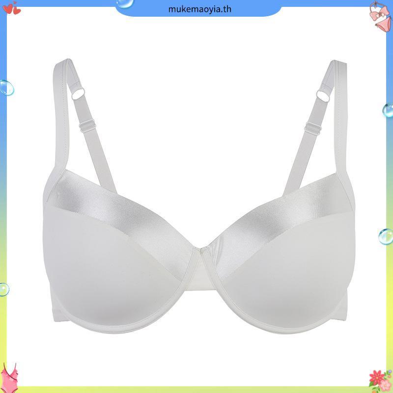 เสื้อใน Wacoal Basic Bra สีเทาน้ำเงิน (NG) มีโครง 4/5 คัพ เก็บทรง ฟองบาง ลำตัวใหญ่ เก็บเนื้อข้างๆ 4 