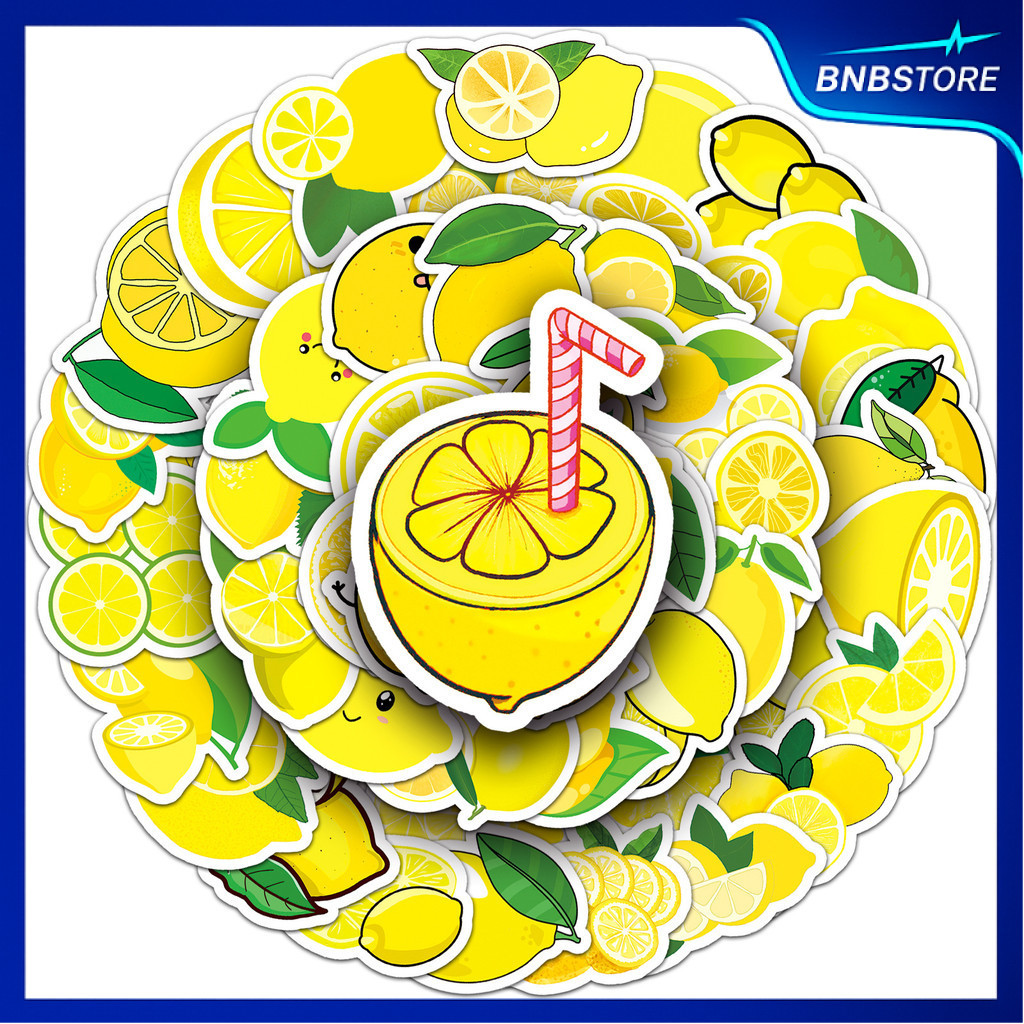 🍀ส่งจากไทย🍀 50ชิ้น สติกเกอร์ ผลไม้มะนาว เลม่อน โทนเหลือง Lemon Lime Fruit Yellow Tone Sticker พร้อมส่ง