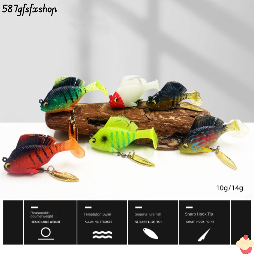 SWEETHOME เหยื่อเบสอ่อนพร้อมตะขอตะกั่ว สีเข้ม SwimBait สำหรับตกปลาน้ำจืด