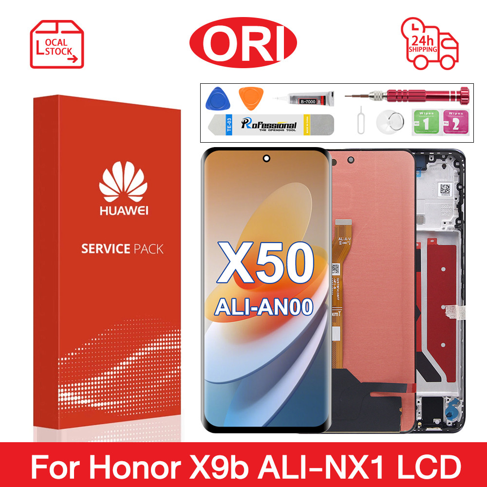 LCD พร้อมกรอบสําหรับ HONOR X9B 5G / HONOR X50 ตัวยึดหน้าจอสัมผัส LCD
