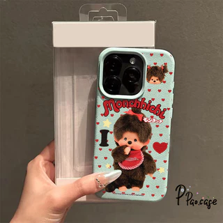 เคสไอโฟน17 11สำหรับ IPhone 17 AIR 15 13 11 16 12 14 Pro Max 15 Plus XR X เคสหนังสือลายลายมอนชิชชี น่ารัก สไตล์ฮิต คู่รัก