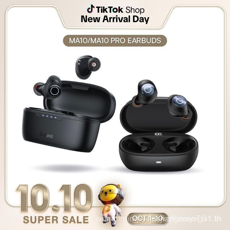 หูฟัง Baseus Bowie MA10/MA10 Pro/S/MZ10 TWS ตัดเสียงรบกวน ANC ไมโครโฟน 4 ตัว ENC IPX6 หูฟังกันน้ํา, 