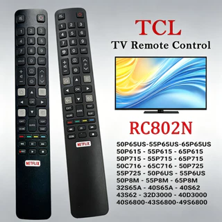 NiLANK Remote ระยะไกลสำหรับ TCL LCD TV รีโมทคอนโทรล RC802N YAI1 RC802N YAI4 49C2US 65C2US 75C2US