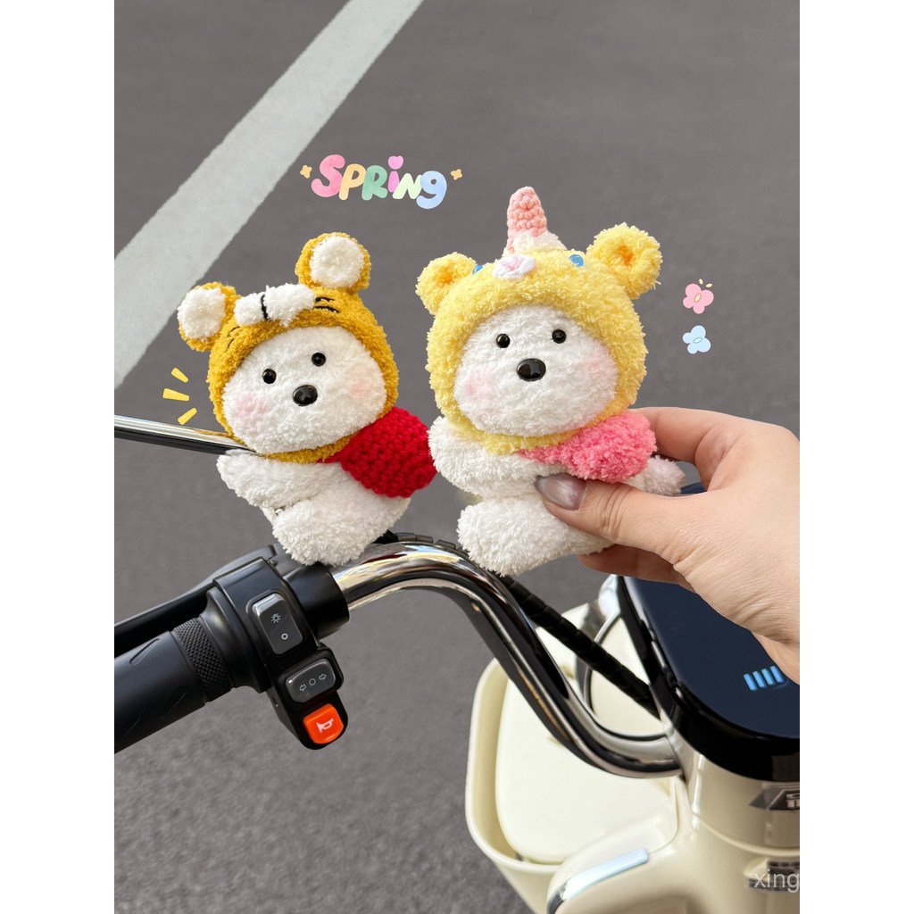 Highland Puppy เครื่องประดับตกแต่งน่ารักแบตเตอรี่รถกระจกมองหลังตุ๊กตาตุ๊กตาจี้ UZY0