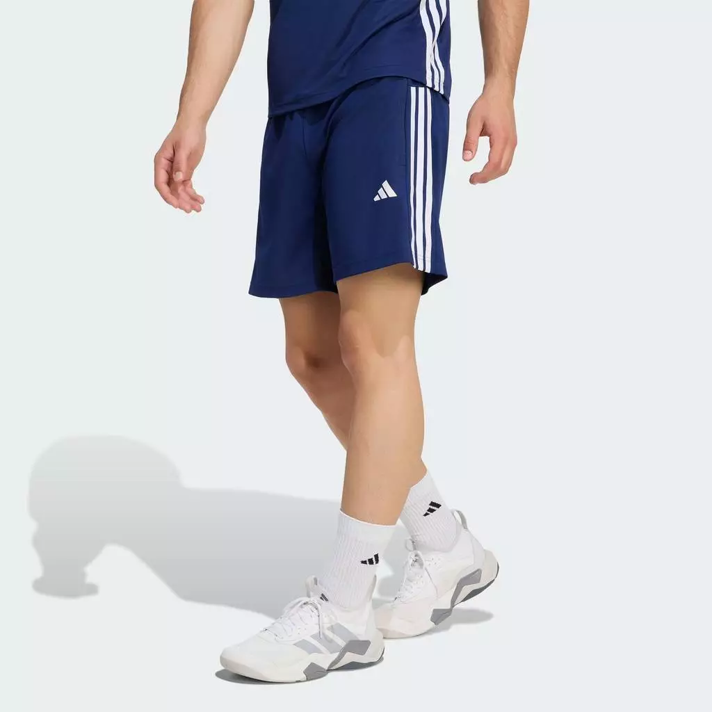 adidas Gym & Training กางเกงผ้าทอ WORKOUT ESSENTIALS BASE 3 STRIPES ผู้ชาย สีน้ำเงิน KD0677