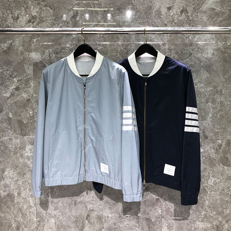 thombrowne Jacket, baseball jacket, spring and autumn unisex outdoor sports zip-up cardigan