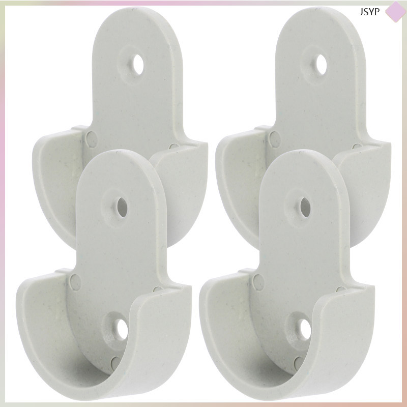 30 ชิ้น Rack U Closet Rod Brackets Heavy Duty End Caps พลาสติก 4.15X3.00X2.15 ซม. สีเทา junshaoyipin