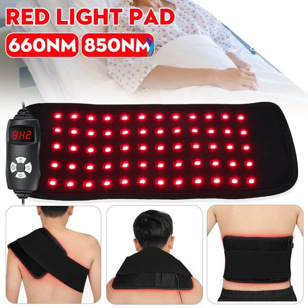 660nm Red & 850nm ใกล้อินฟราเรด Light Therapy แผ่นห่อเอวเข็มขัดบรรเทาอาการปวด Enhanced Blood Circulation Therapy Pad