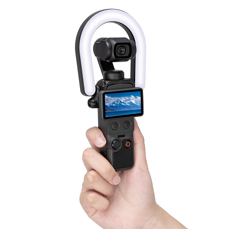 For DJI OSMO Pocket 4 กล้องวงกลมเติมแสงความงามแสงปรับความสว่างขยาย วิดีโอบล็อก กระเป๋ามือถือ 4 กล้องกีฬาอุปกรณ์ถ่ายภา