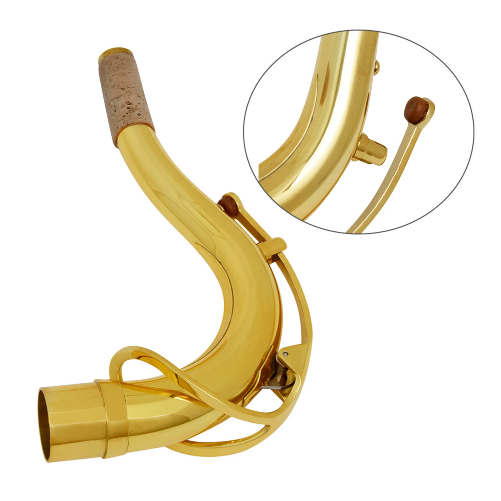 Vbabyhome-TH fangzi ทองเหลือง Tenor แซ็กโซโฟน Sax Bend คอ 27.8 มม. อุปกรณ์เสริมอะไหล่ Gold