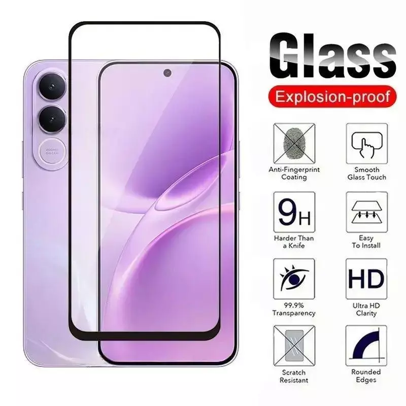 ฟิล์มเต็มจอ สำหรับ For Vivo V70FE / V70 5G ฟิล์มกันกระแทก ฟิล์มกระจกนิรภัย HD ฟิล์มกันรอยด้านหน้า Tempered Glass