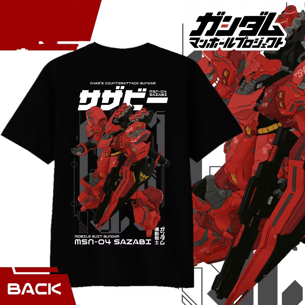 เสื้อยืด MSN-04 SAZABI| GUNDAM CHARS COUNTER ATTACK I Non Official | พรีเมี่ยมคอตตอน 30s