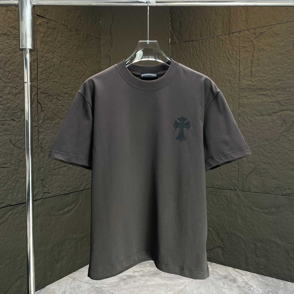 Chrome Hearts/Chrome Hearts 2026 ต้นฤดูใบไม้ผลิสไตล์ใหม่เสื้อยืดแขนสั้นชายหญิงคู่สไตล์อินเทรนด์รอบคอ