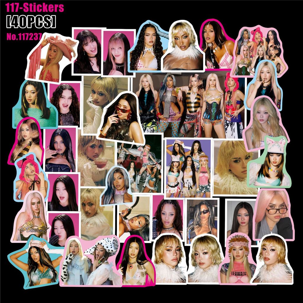 KATSEYE อัลบั้ม Pinkyup Sticker Phone กระเป๋าเดินทาง สติ๊กเกอร์แล็ปท็อป 40 ชิ้น/แพ็ค
