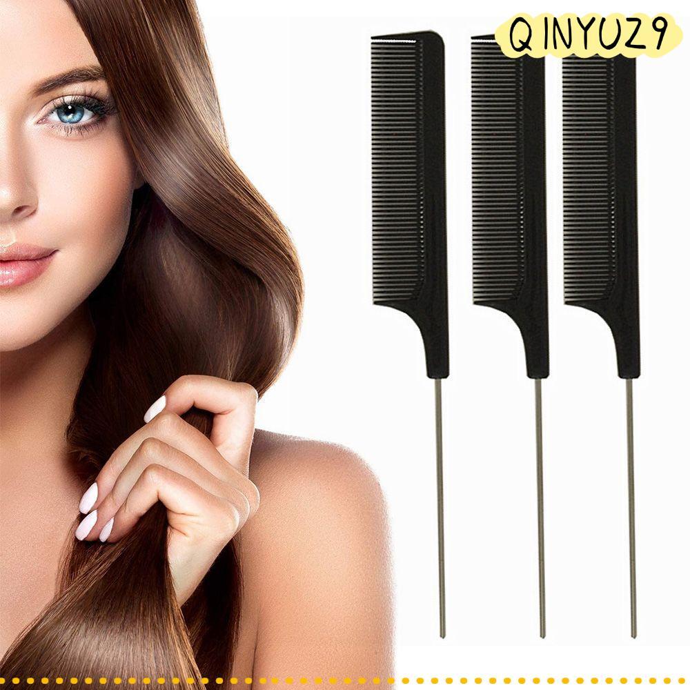 QINYUZ9QX ฟอยล์ไฮไลท์หวีผมสีดํา Hairdressing Salon เครื่องมือต่อผมฟัน