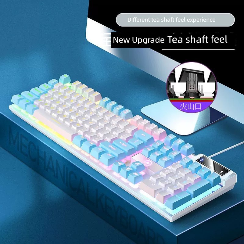 คีบอร์ด คีย์บอร์ด keyboard Silver Eagle K500 คีย์บอร์ดกระเป๋าสีรุ่นอัพเกรด Mechanical Feel เกม Backl