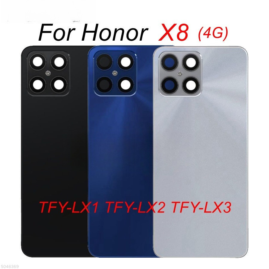 ฝาหลังสําหรับ Huawei Honor X8 4G ฝาครอบแบตเตอรี่ด้านหลังเปลี่ยนกรณี TFY-LX1 TFY-LX2 TFY-LX3
