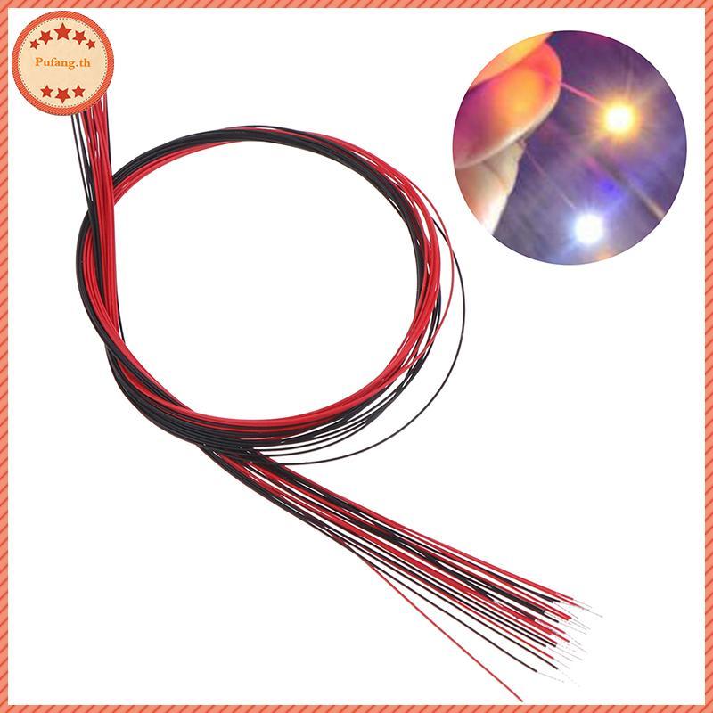 PUFANG 10 ชิ้น 20 เซนติเมตร t0603wm ประสาน micro litz ตะกั่วแบบมีสาย warm white smd led 0603 TH