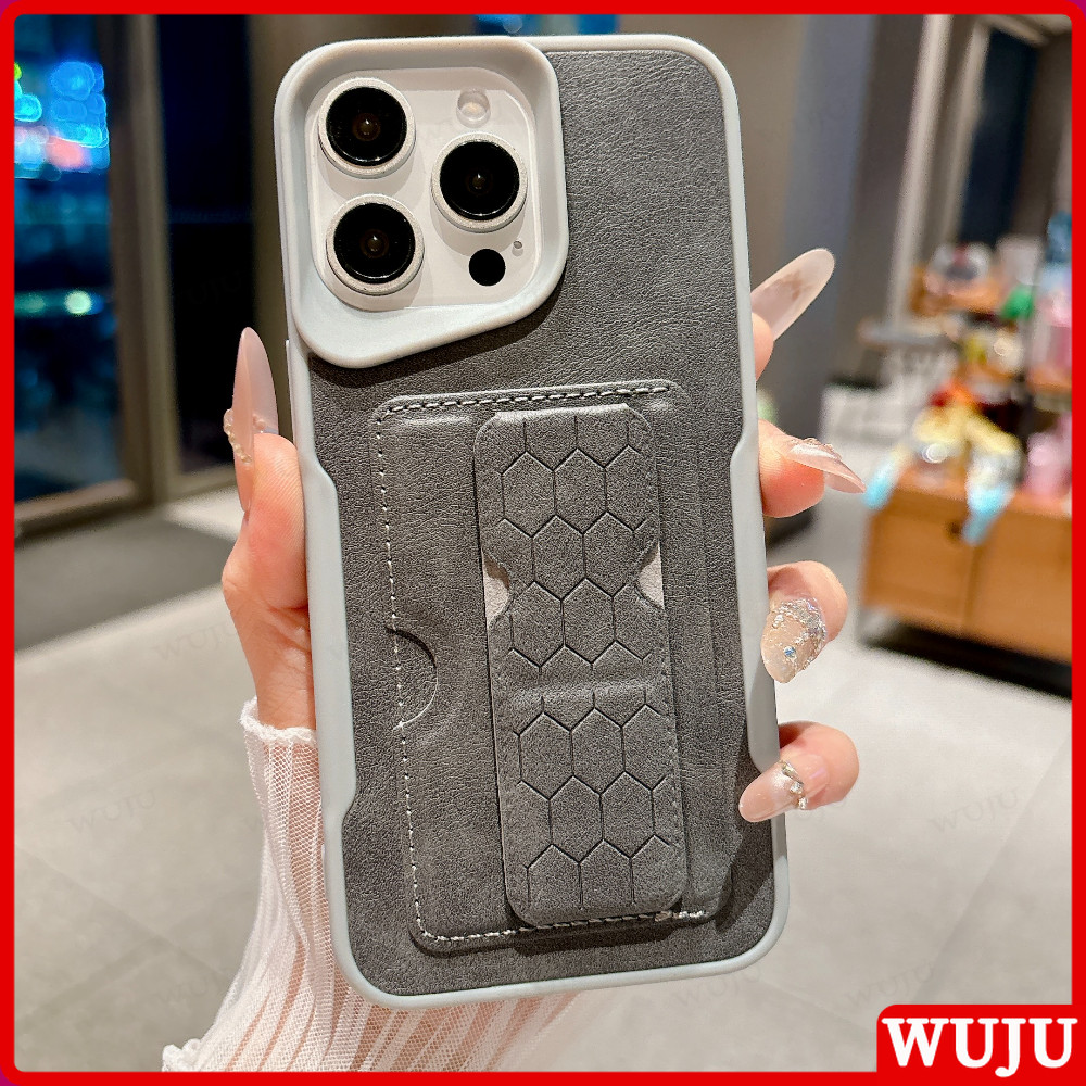 WUJU ช่องเสียบการ์ดพื้นผิวพรีเมี่ยมเคสแม่เหล็กเข้ากันได้สําหรับ IPhone 17 16 15 14 13 12 11 Pro Max, พร้อมฟังก์ชั่นกระเป๋าสตางค์, วัสดุสัมผัสนุ่ม