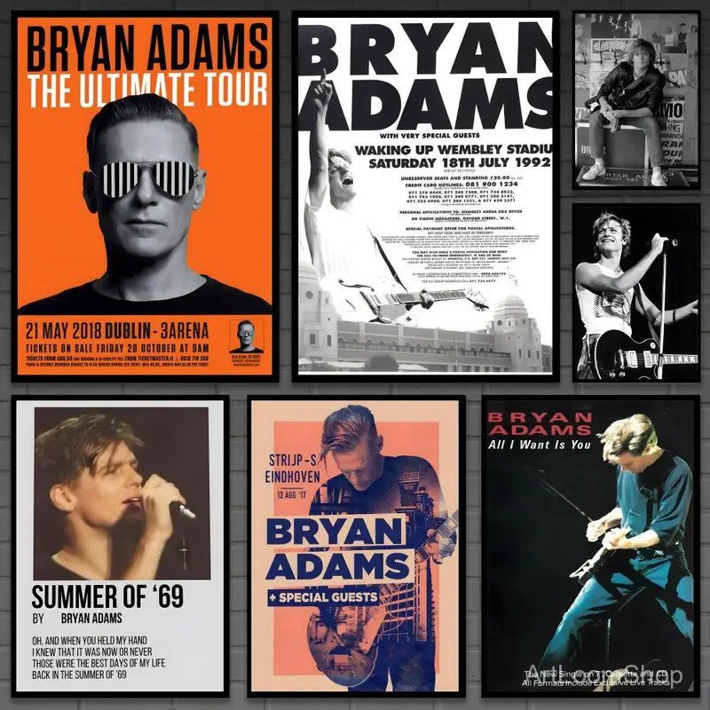 WF8U b-Bryan Adams นักร้องโปสเตอร์อเนกประสงค์ HD กันน้ํา Wall Art - Decor สําหรับพื้นที่ใดๆ ในอุดมคต