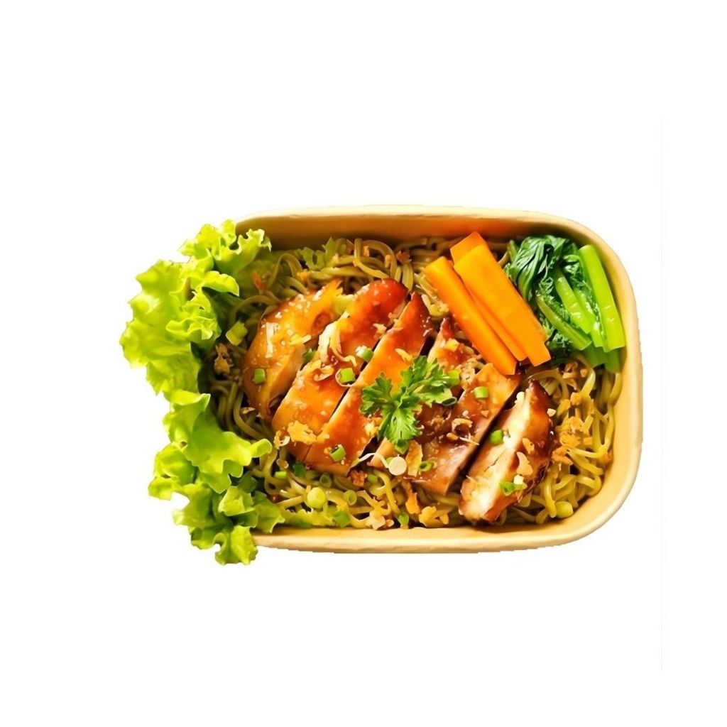 บะหมี่ผักไก่ย่างซอสเทอริยากิ(Veg Noodles Teriyaki Chicken 1Set)