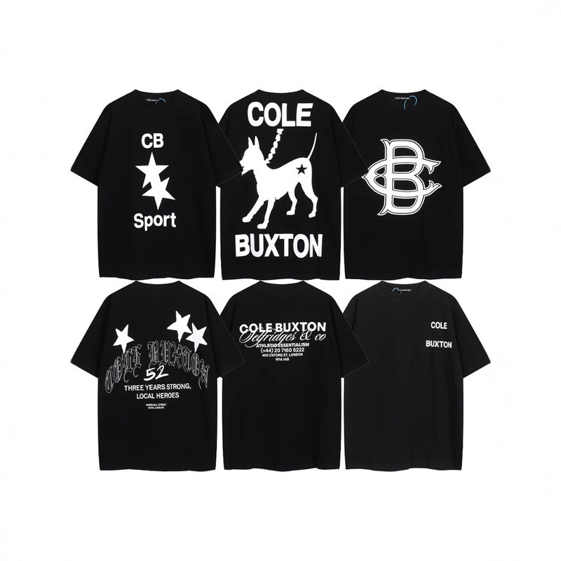 สเวตเตอร์แขนสั้น Cole Buxton London แบบ LIMITED สีเงินชมพูพร้อมข้อความโลโก้ ใส่สบายสำหรับผู้ชาย